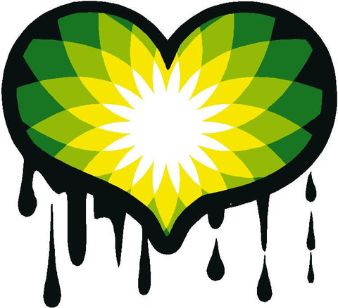 BP dripping Oil Heart Decal Sticker