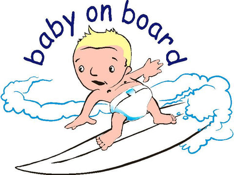Baby on surf broad