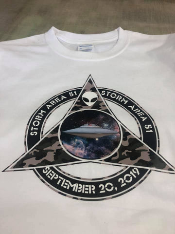 Storm Area 51 Decal  They Can't Stop All of Us Shirt Camo