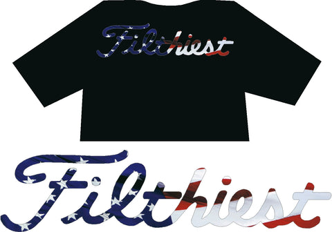 Filthiest Black Shirt with USA Flag print