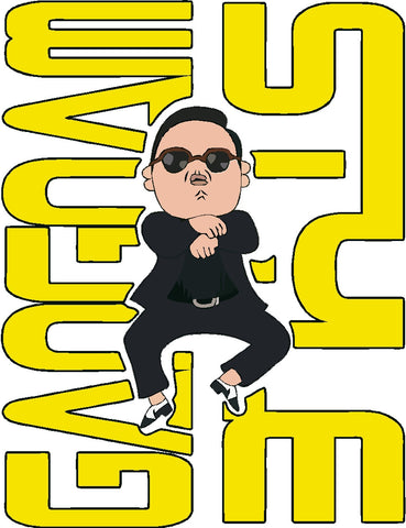 Gangnam Style Yellow Printed Decal